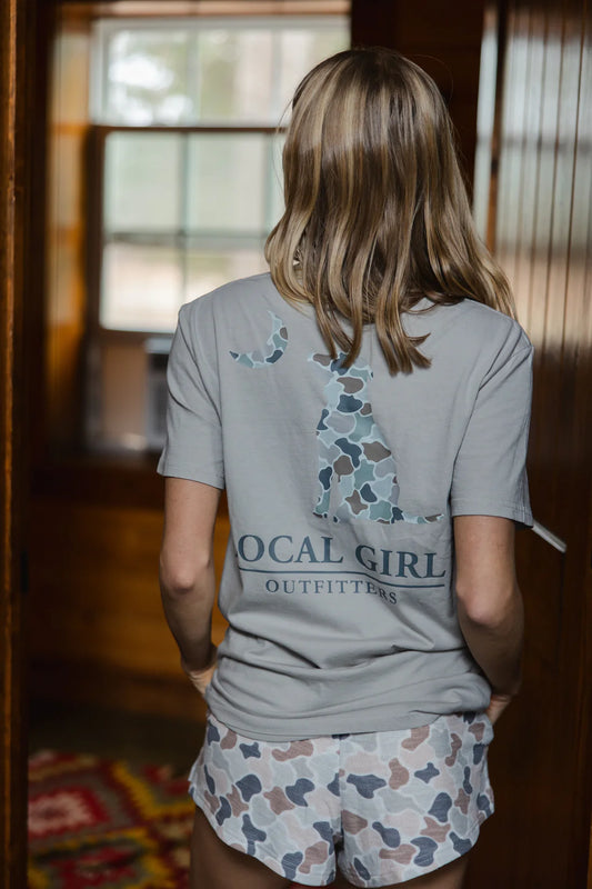 Local Girl Flora Dog and Moon SS Tee Silver