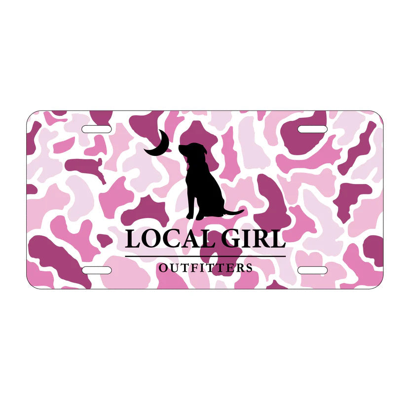 Local Girl Metal License Plate Pink Localflage Local Girl Outfitters