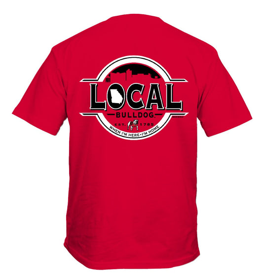 Georgia Bulldogs Local Circle T-Shirt Red New World Graphics