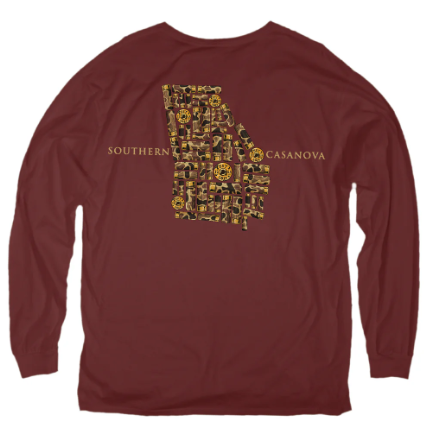 Southern Casanova Long Sleeve T-Shirt GA Camo Shells Brick Southern Casanova
