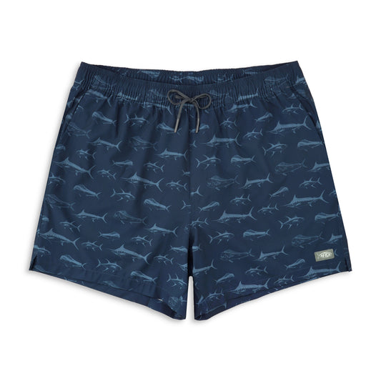 Aftco Strike Swim Shorts Printed Deep Navy