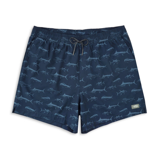 Aftco Strike Swim Shorts Printed Deep Navy Aftco