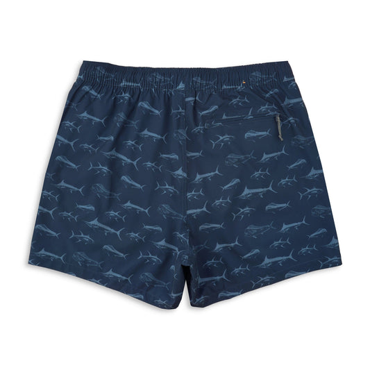 Aftco Strike Swim Shorts Printed Deep Navy Aftco