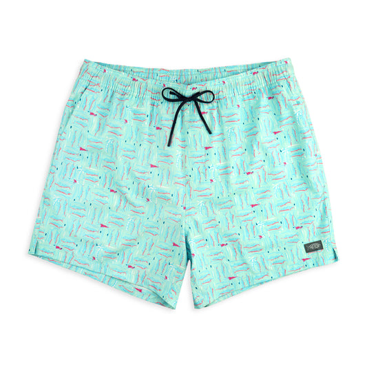 Aftco Strike Swim Shorts Printed Shoreline Blue