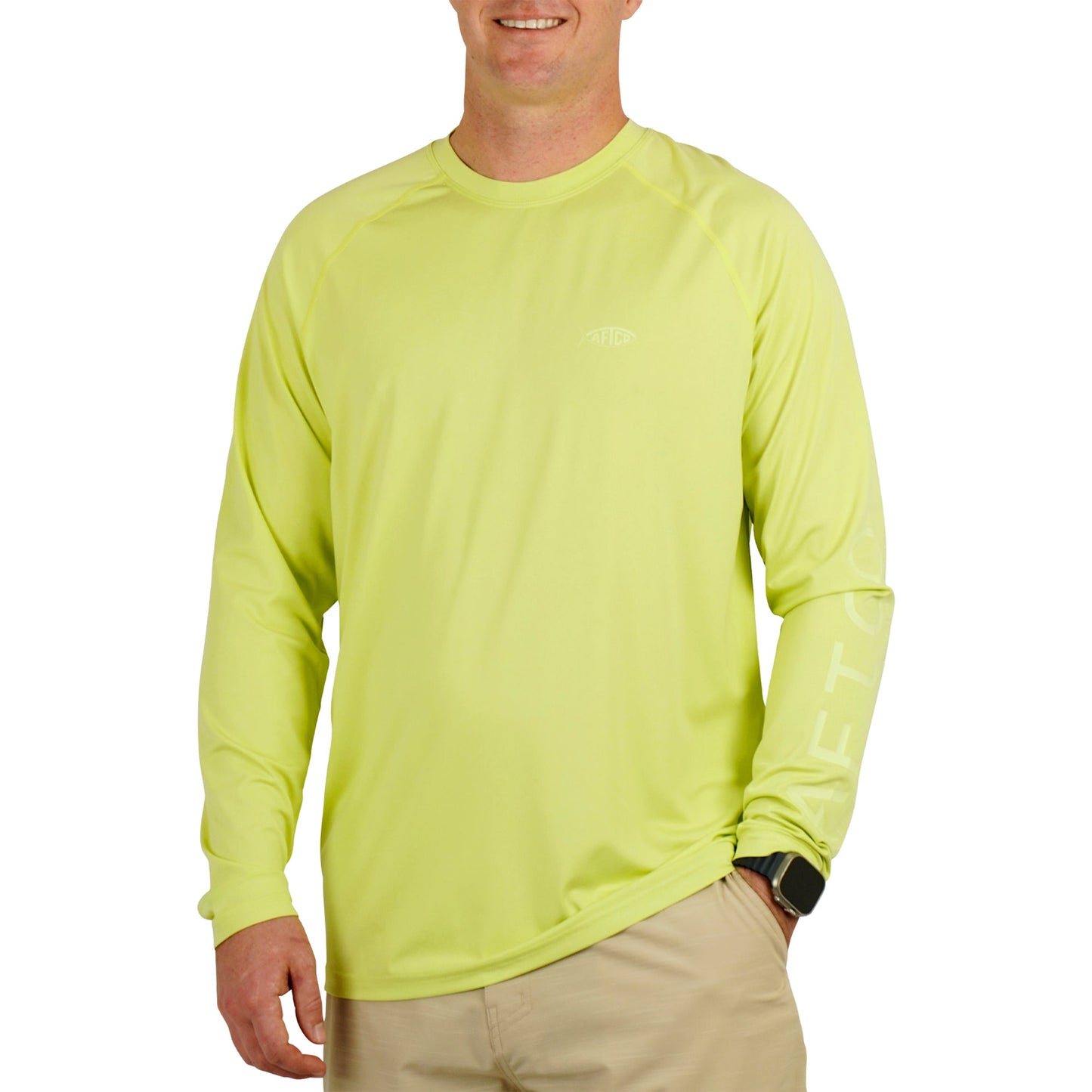 Aftco Samurai Long Sleeve Shirt Sea Sponge Heather Aftco