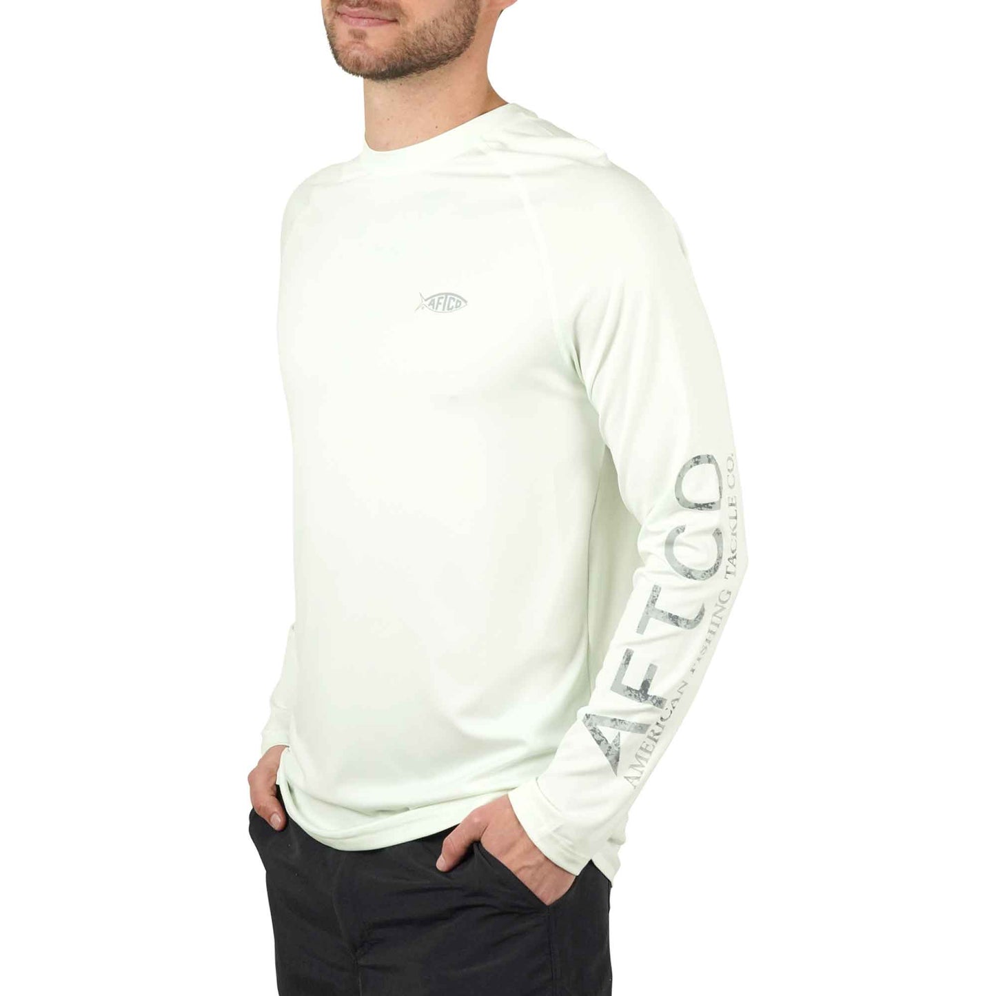 Aftco Samurai Long Sleeve Shirt Canary Green Heather