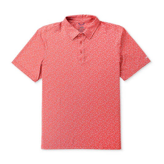 Aftco Cypress Printed Polo Hydracoral Aftco