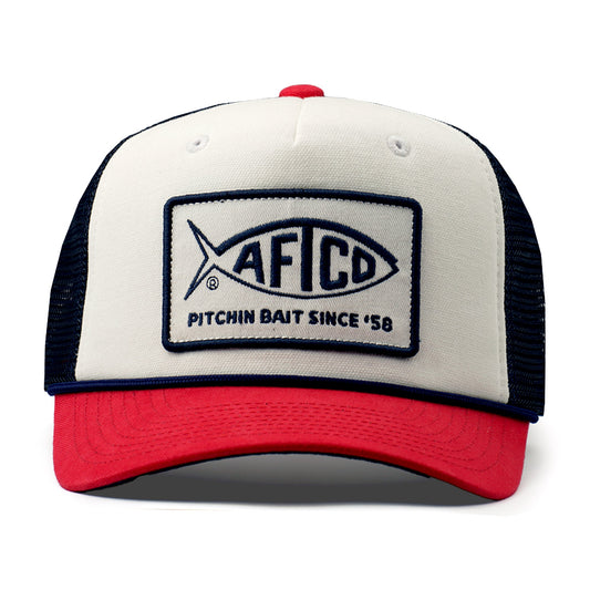 Aftco 00's AFTCO Patch Trucker Hat Red/Navy Aftco