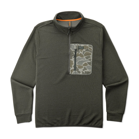 Marsh Wear Sullivan Tech 1/4 Zip Ash with camo pocket Marsh Wear