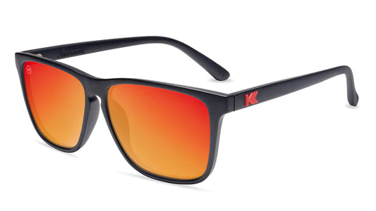 Knockaround Matte Black / Red Sunset Fast Lanes Sunglasses Knockaround