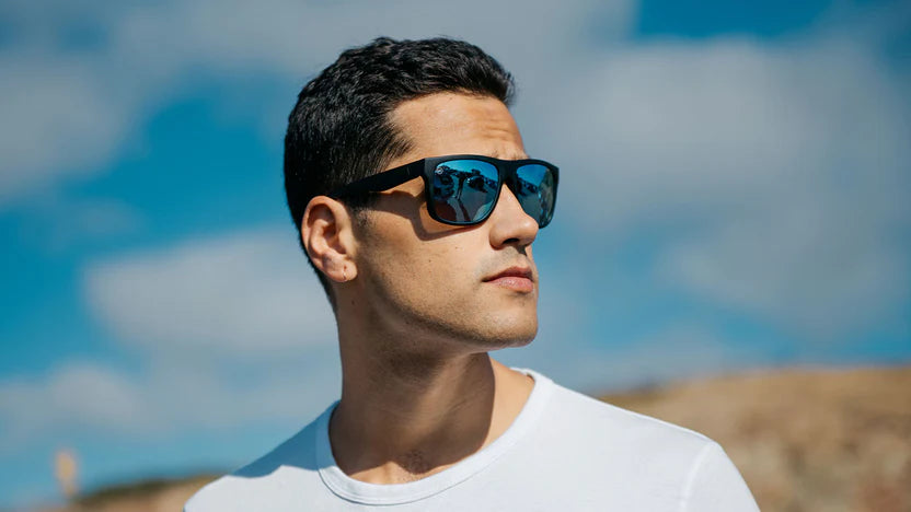 Knockaround Matte Black on Black / Sky Blue Torrey Pines Sunglasses Knockaround