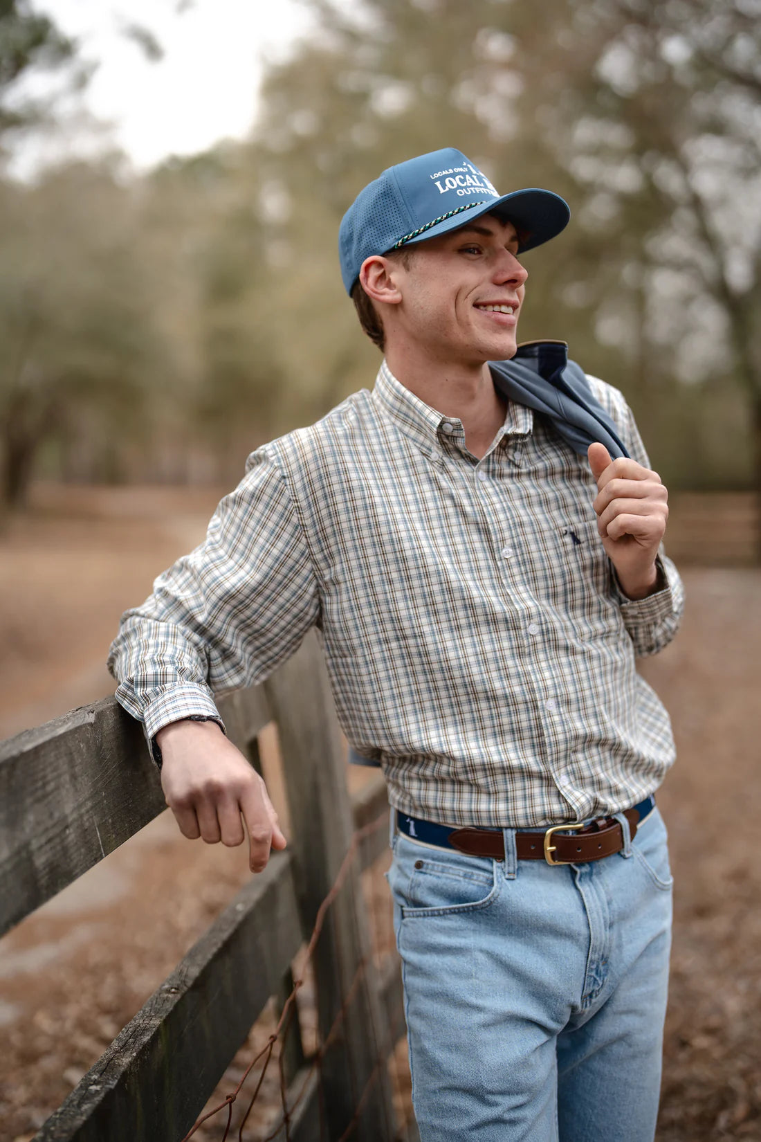 Local Boy McNally Dress Shirt Cream/Slate/Brown Local Boy Outfitters