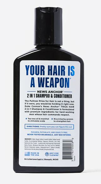 Duke Cannon NEWS ANCHOR 2-IN-1 HAIR WASH - NAVAL DIPLOMACY Duke Cannon