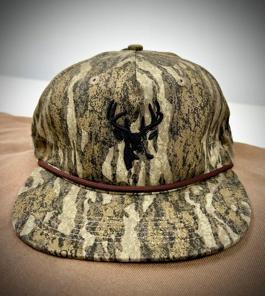 American Flyway Waterfowl Old Rope Hat Mossy Oak New Bottomland w/ 3D Buck Logo