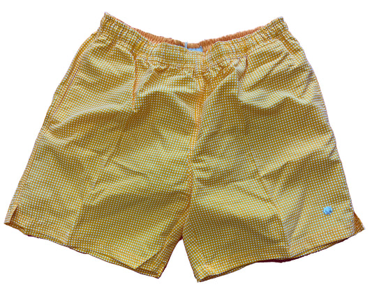 Cotton Brothers Swim Shorts Squares Orange Cotton Brothers