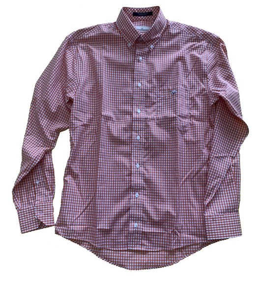 Cotton Brothers Long Sleeve Button Up Orange Plaid Cotton Brothers