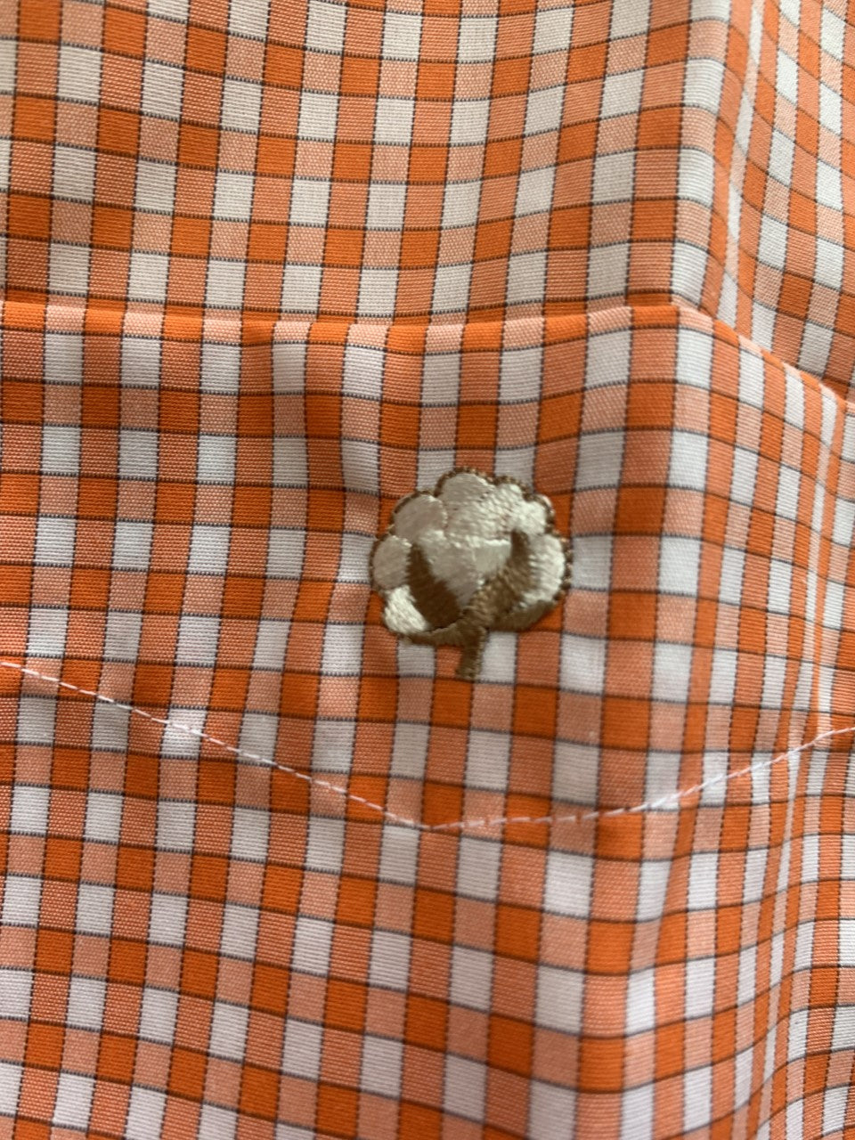 Cotton Brothers Long Sleeve Button Up Orange Plaid Cotton Brothers