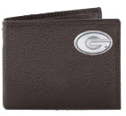 Zep-Pro Georgia Bulldogs Brown Pebble Passcode Wallet - Oval G
