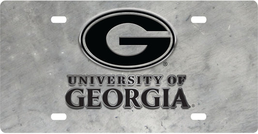 Georgia Bulldogs Metal License Plate Silver UGA Jaymac