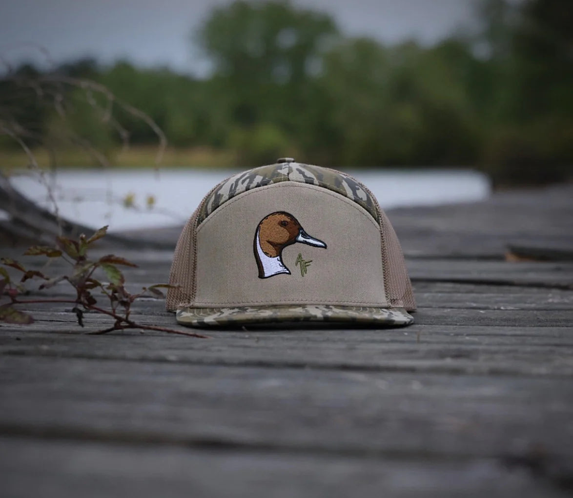 American Fetcher Pintail Duck Head 7 Panel Tree Stand Hat