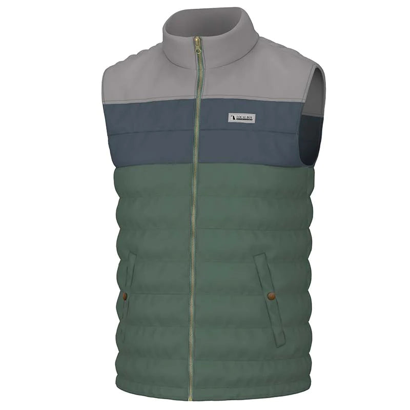 Local Boy Puffer Vest Grey/Slate/Olive Local Boy Outfitters