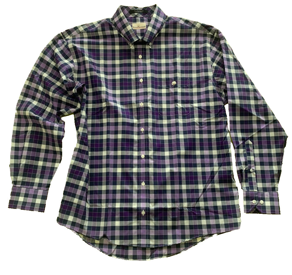 Cotton Brothers Long Sleeve Button Up Purple Plaid