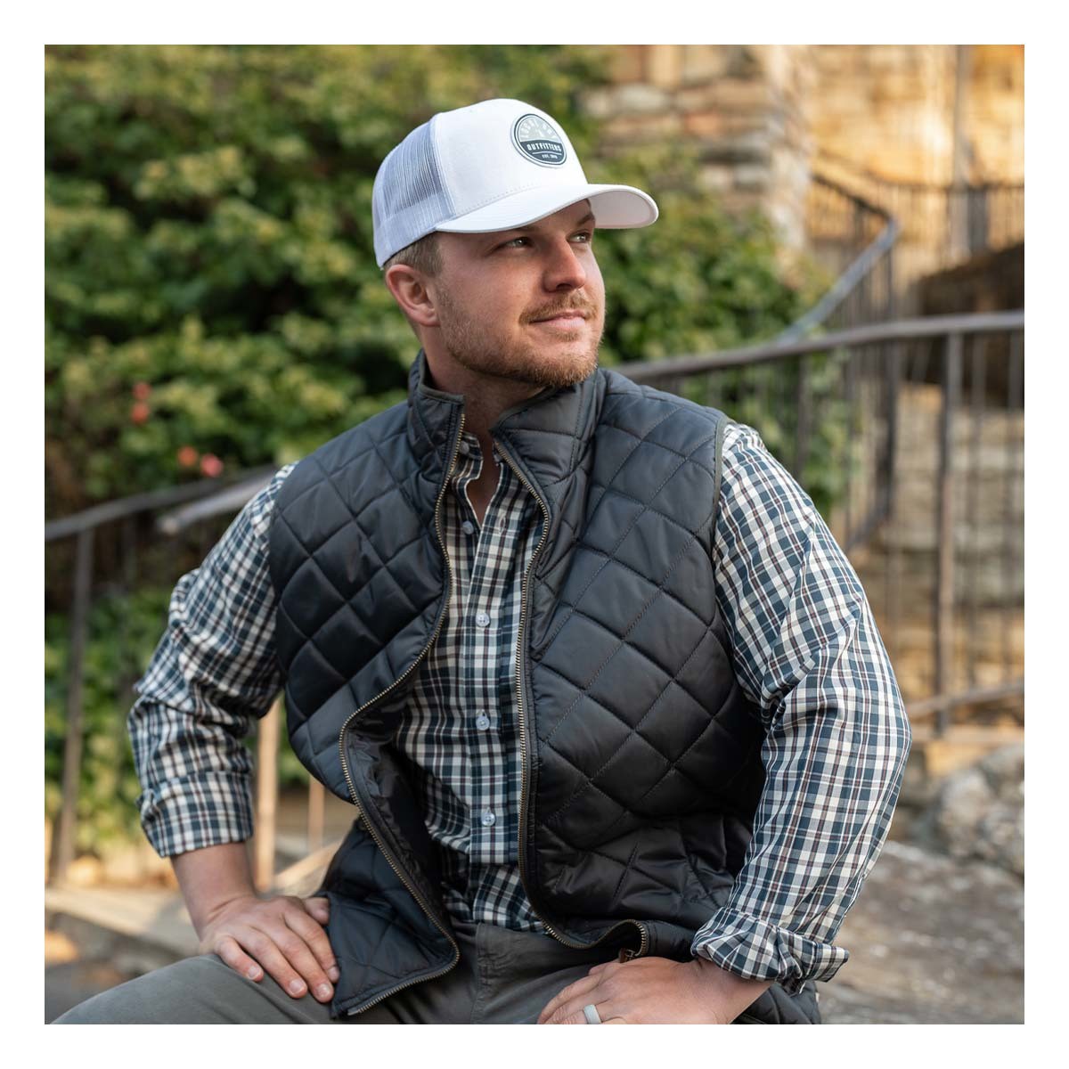 Local Boy Quilted Vest Charcoal
