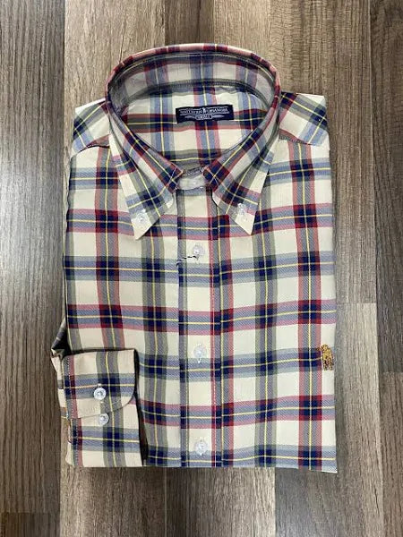 Southern Casanova Button Red Oak Plaid