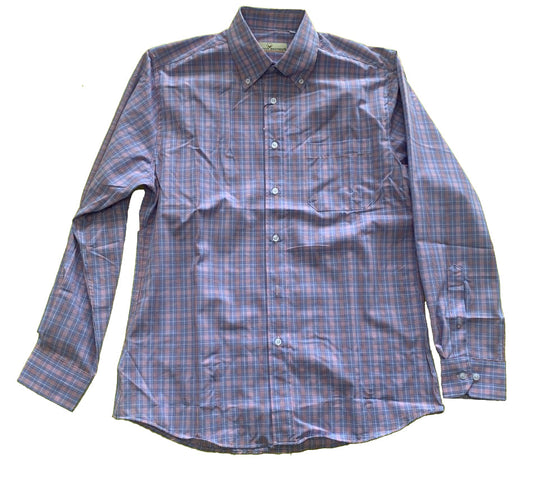Cotton Brothers Long Sleeve Button Up Red White Blue Plaid Cotton Brothers