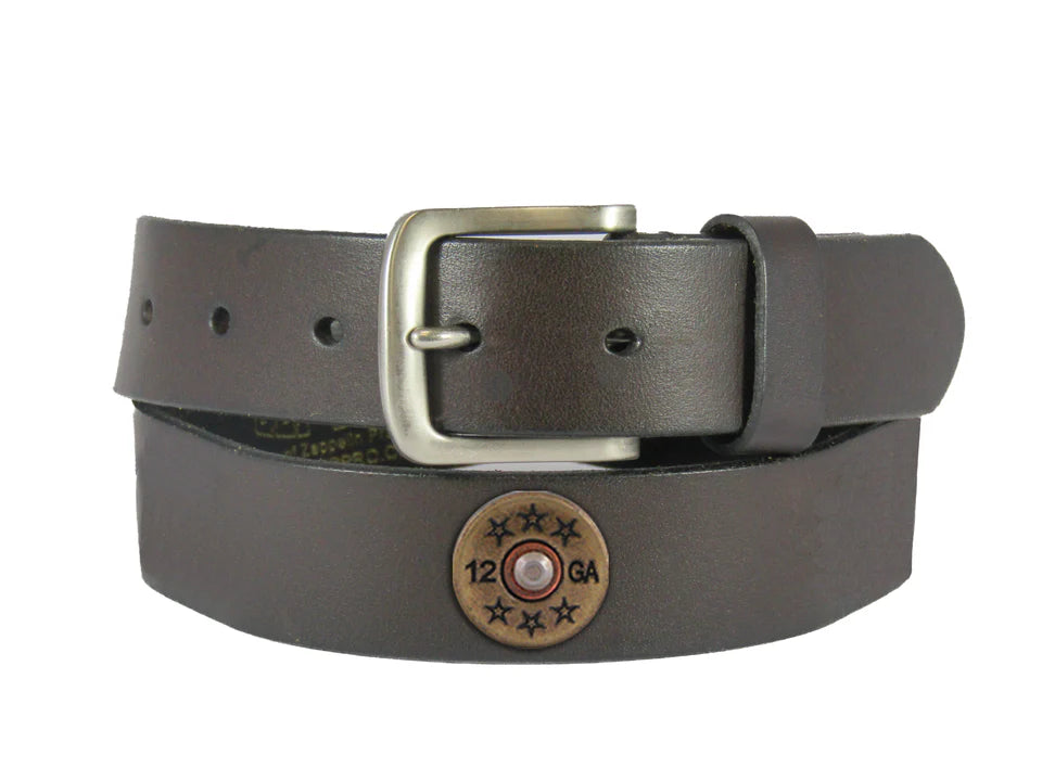 Zep-Pro Concho No Tip Leather Belt Brown Shotgun Shell