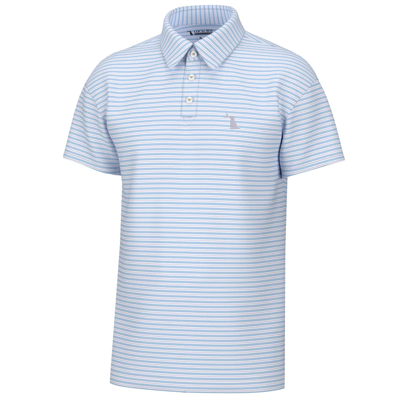 Local Boy Surfside Polo Light Blue/Purple/White Local Boy Outfitters