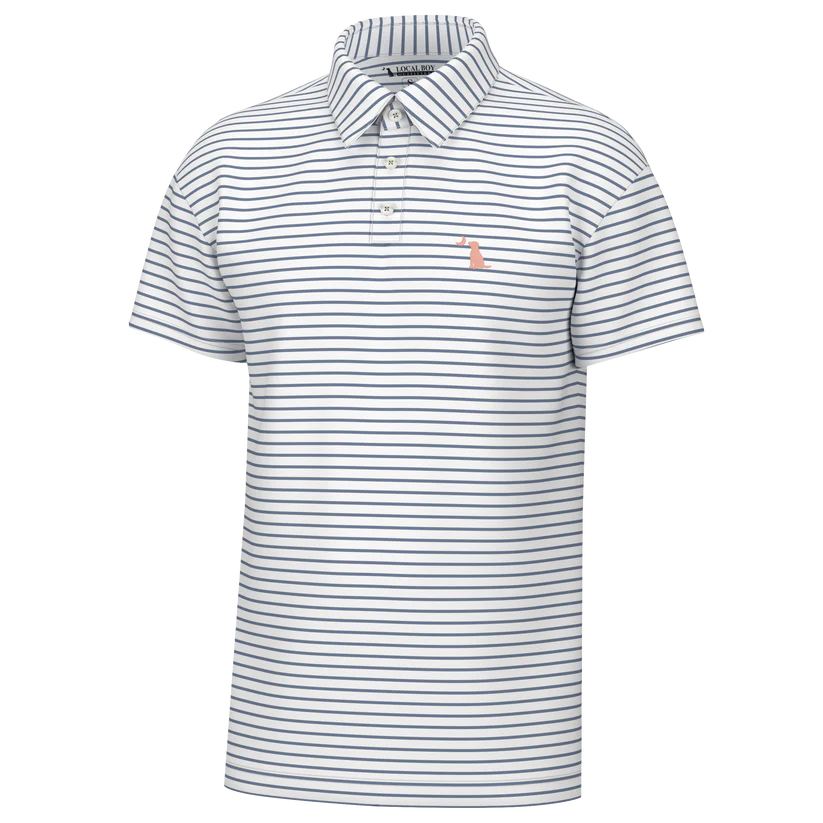 Local Boy Outfitters S/S Edisto Polo Plum White Local Boy Outfitters