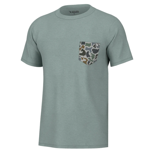 Local Boy Outfitters Youth S/S Heather-Blend Crew Mist Localflage Bluff