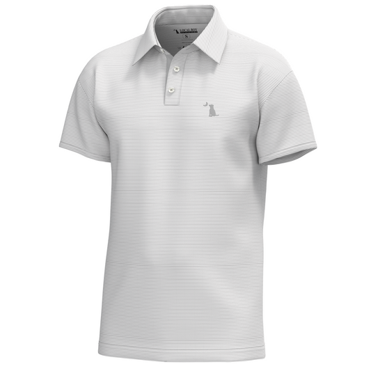 Local Boy Youth Palms Polo Light Grey and White Local Boy Outfitters