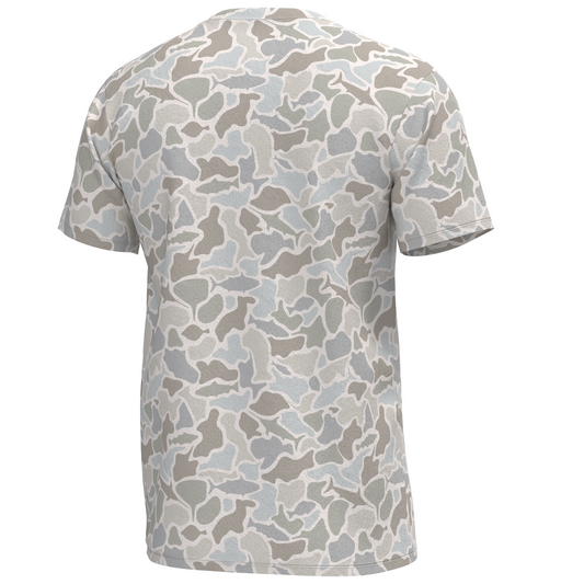 Local Boy Heather Blend Crew SS Tee Saltwater Camo Local Boy Outfitters