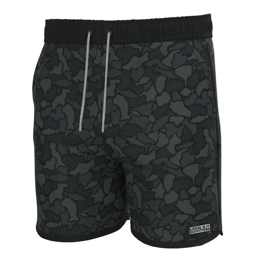 Local Boy Wando Swim Trunks Black Saltwater Camo