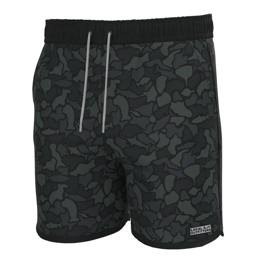 Local Boy Wando Swim Trunks Black Saltwater Camo Local Boy Outfitters