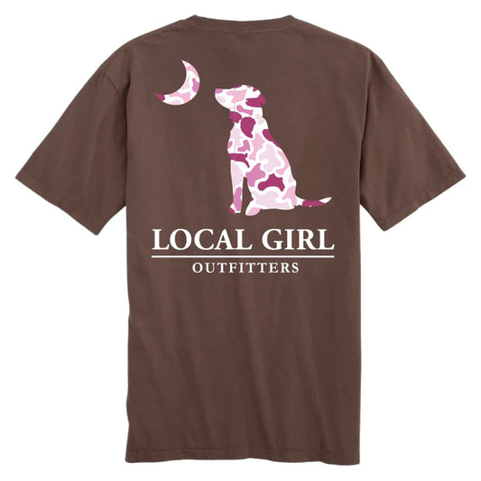 Local Girl Youth Pink LCF Dog and Moon SS Tee Espresso