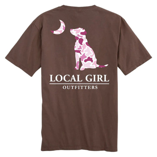 Local Girl Youth Pink LCF Dog and Moon SS Tee Espresso Local Girl Outfitters