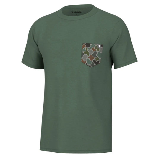 Local Boy SS Heather-Blend Crew Pine