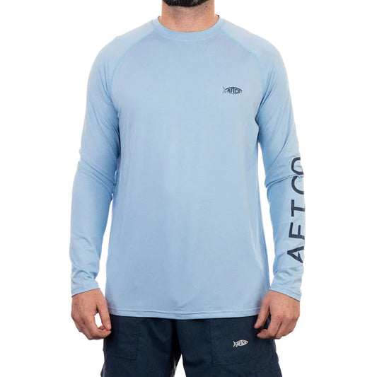 Aftco Samurai LS Sun Protection Shirt Magnum Blue Heather Aftco