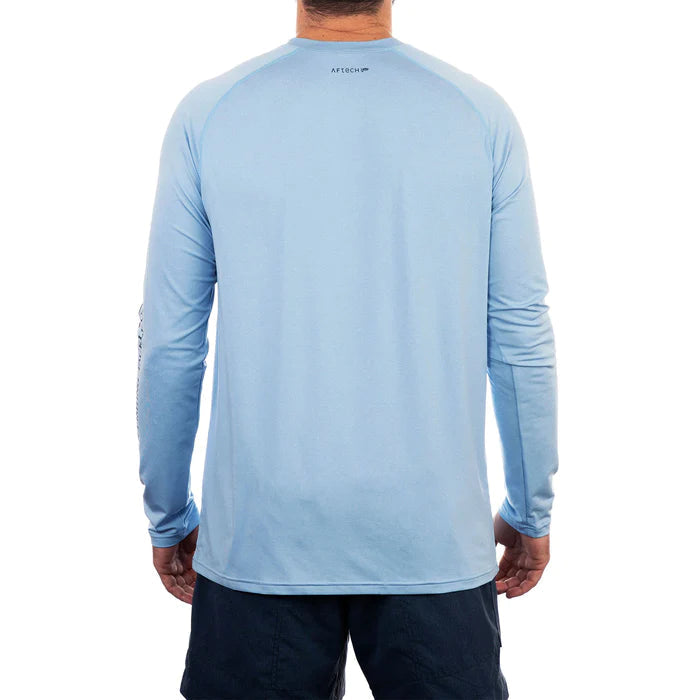 Aftco Samurai LS Sun Protection Shirt Magnum Blue Heather Aftco