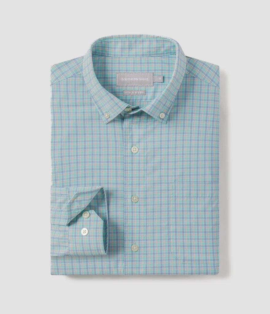 green emerald velvet dress Ash & Erie Seafoam Gingham Button-Down Shirt for Short Men Seafoam Gingham / Xs / Slim
