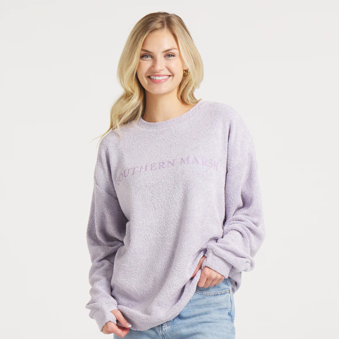 Southern Marsh Womens Sunday Morning Sweater Lavender Southern Marsh