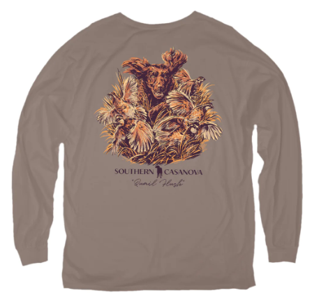 Southern Casanova Long Sleeve T-Shirt Quail Flush Light Brown Southern Casanova