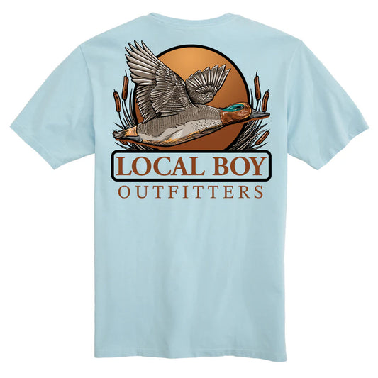 Local Boy teal Tails SS Tee Chambray