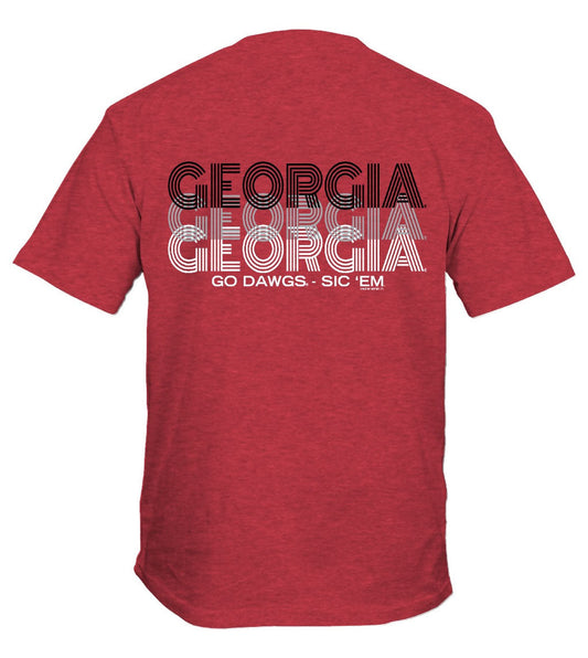 New World Graphics Georgia Bulldogs Then Repeat T-Shirt Heather Red New World Graphics
