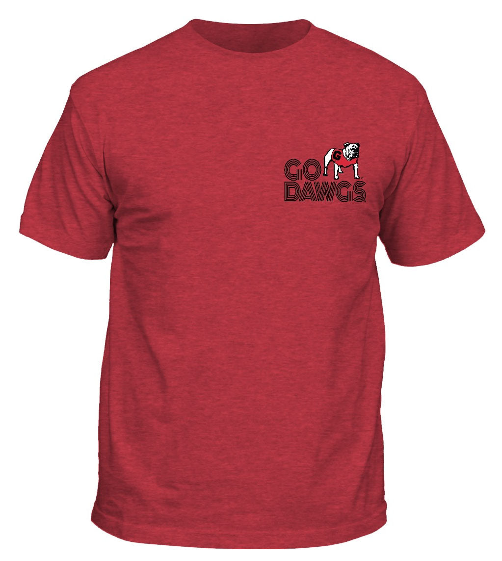 New World Graphics Georgia Bulldogs Then Repeat T-Shirt Heather Red New World Graphics