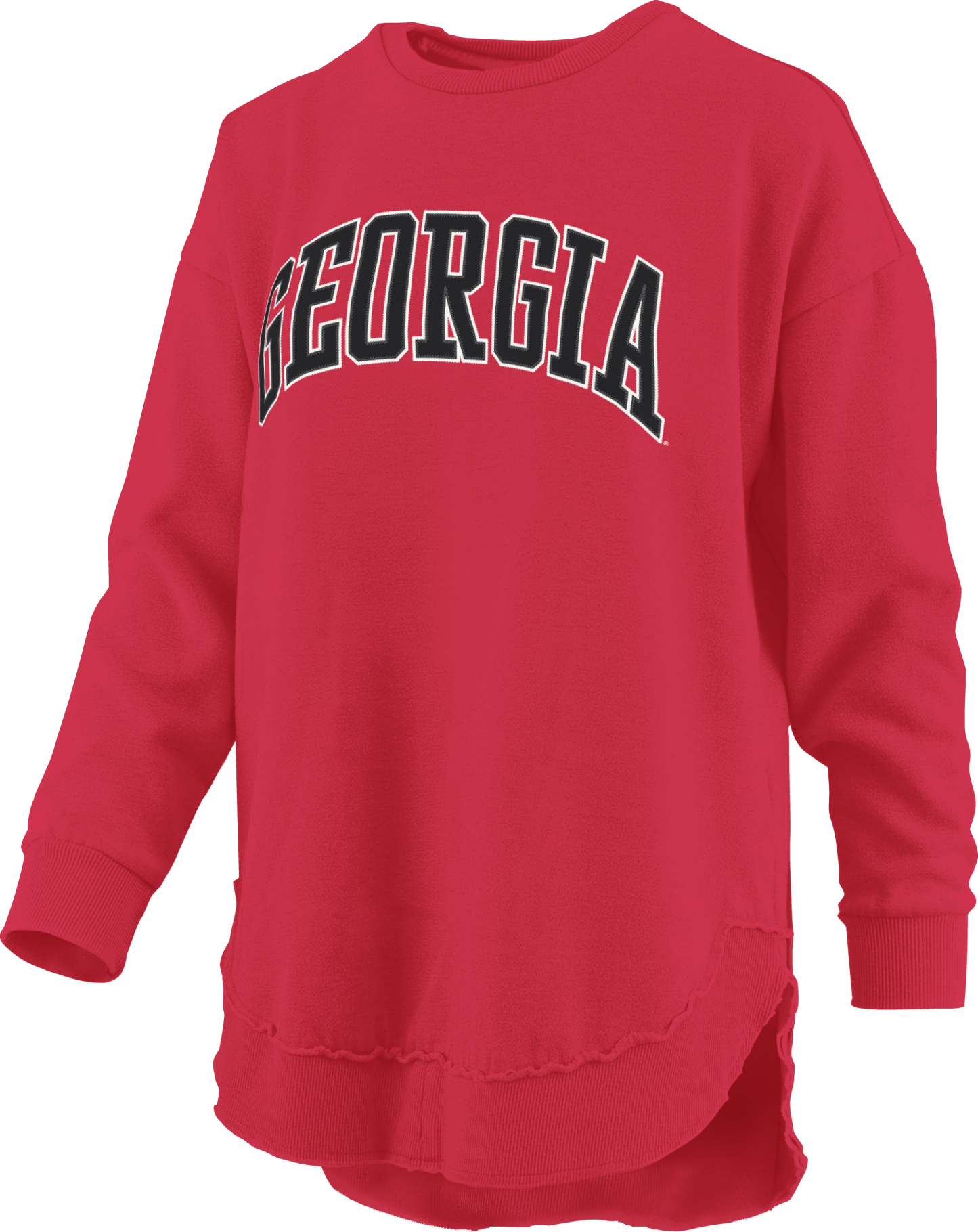 Pressbox Georgia Bulldogs Arched Tackle Twill Varsity Sweatshirt Red