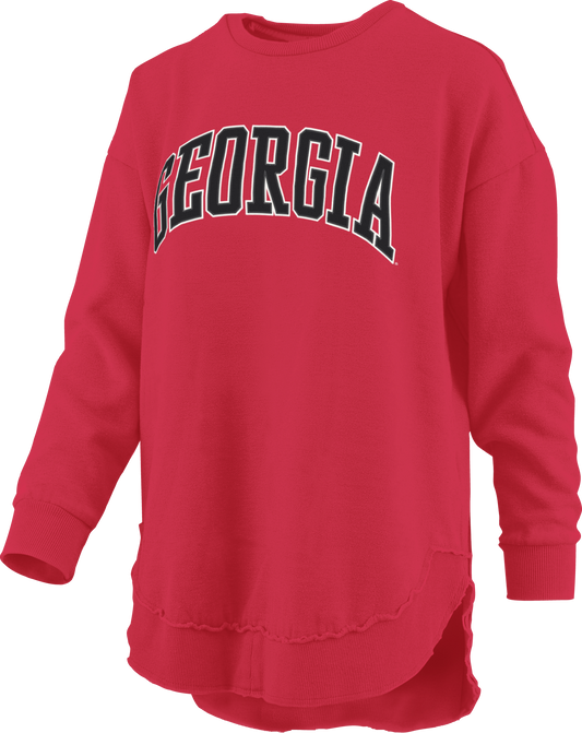 Pressbox Georgia Bulldogs Arched Tackle Twill Varsity Sweatshirt Red